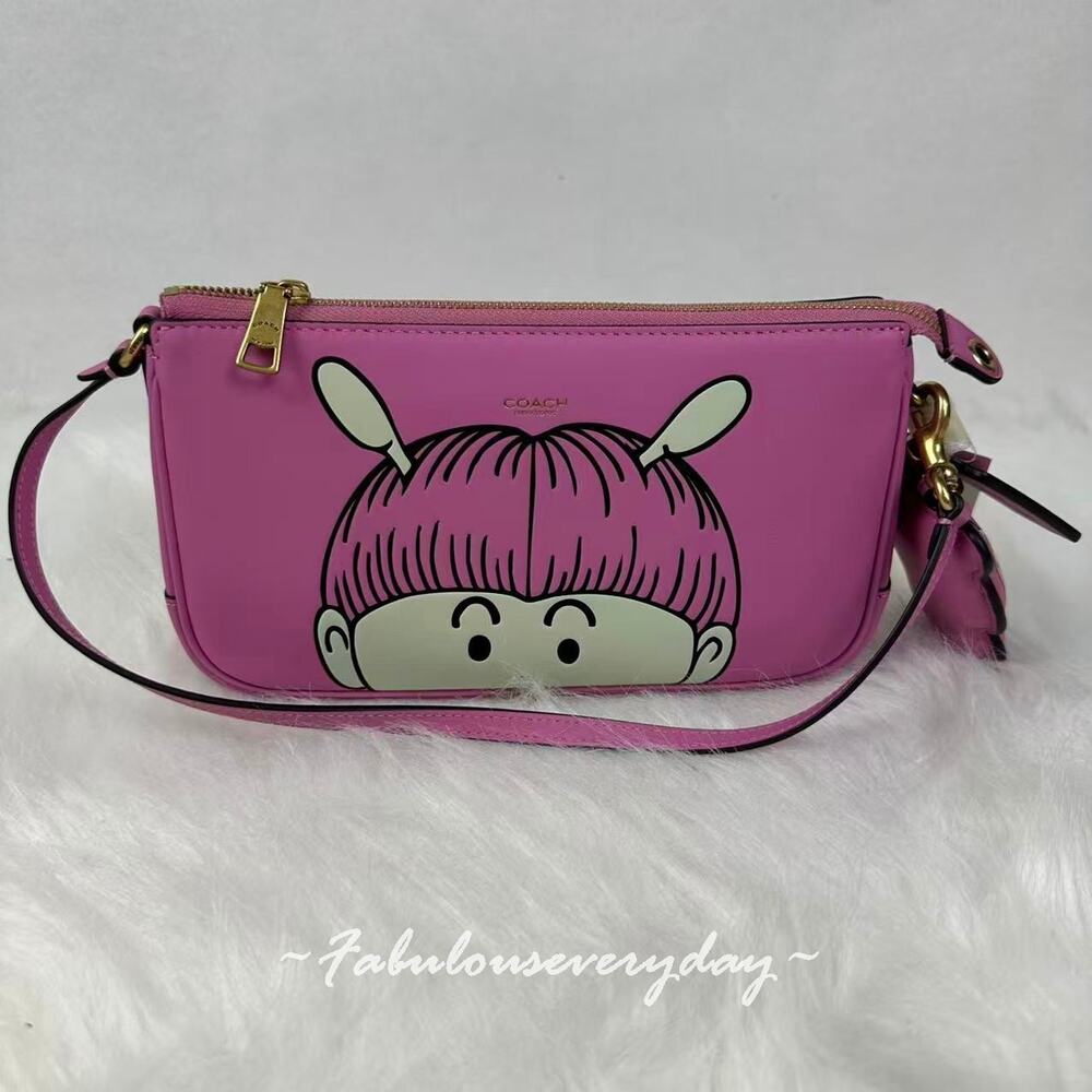 Coach Brain Dead Plaza Bag With Xerx Alien & Charm Leather/Brass/Pink CER59 NWT